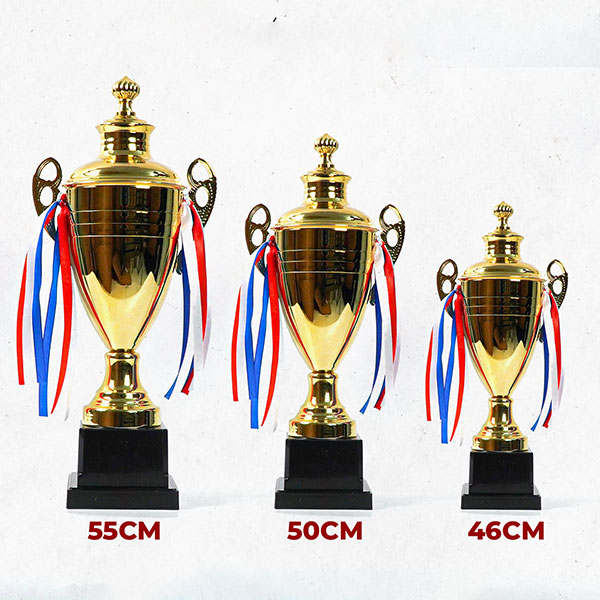 Cúp thể thao iWin 13-6 màu vàng sang trọng.